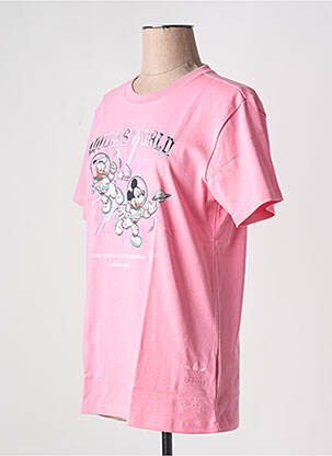 Tricou guler rotund roz ADIDAS femeie
