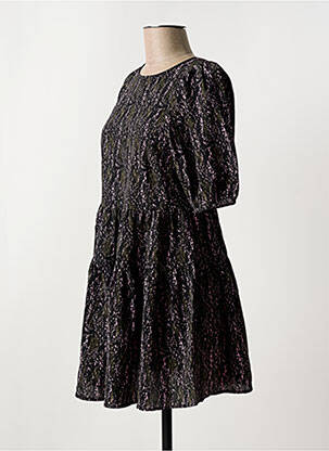 Rochie scurtă guler rotund negru NOISY MAY femeie