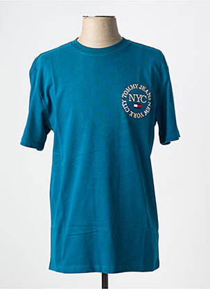 Tricou guler rotund albastru TOMMY HILFIGER bărbat