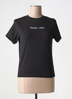 Tricou guler rotund negru TOMMY HILFIGER femeie