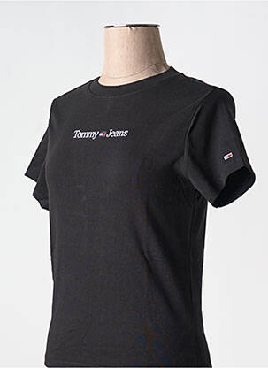 Tricou guler rotund negru TOMMY HILFIGER femeie