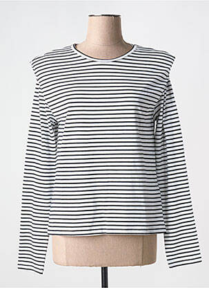 Tricou guler rotund alb PIECES femeie