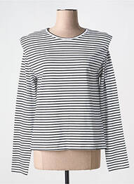 Tricou guler rotund alb PIECES femeie