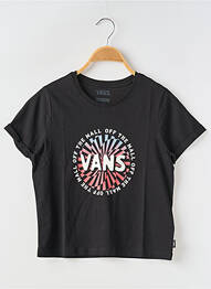 Tricou guler rotund negru VANS fille
