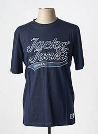 Tricou guler rotund albastru JACK & JONES bărbat