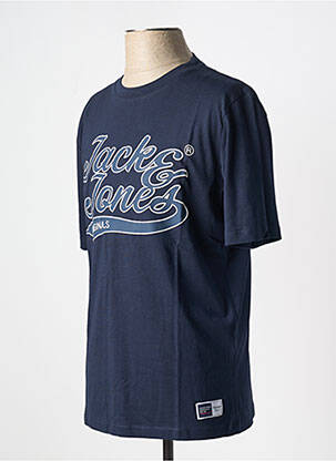 Tricou guler rotund albastru JACK & JONES bărbat