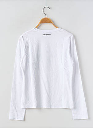 Tricou guler rotund alb KARL LAGERFELD fată