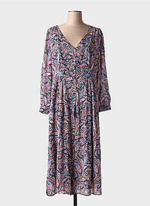 Rochie lungă guler în v violet ARTLOVE femeie