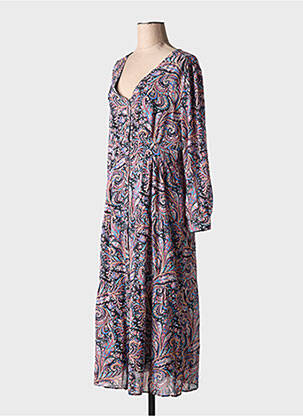 Rochie lungă guler în v violet ARTLOVE femeie