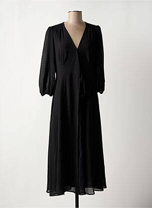 Rochie midi guler în v negru GRACE & MILA femeie