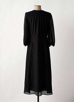 Rochie midi guler în v negru GRACE & MILA femeie
