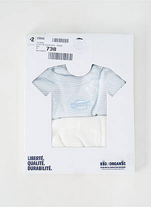 Tricou alb PETIT BATEAU băiat