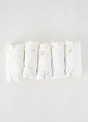 Body de lenjerie guler rotund alb PETIT BATEAU copil