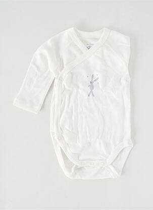 Body de lenjerie guler rotund alb PETIT BATEAU copil
