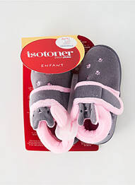 Papuci/pantofi de casă vârf rotund vârf rotund gri ISOTONER fille