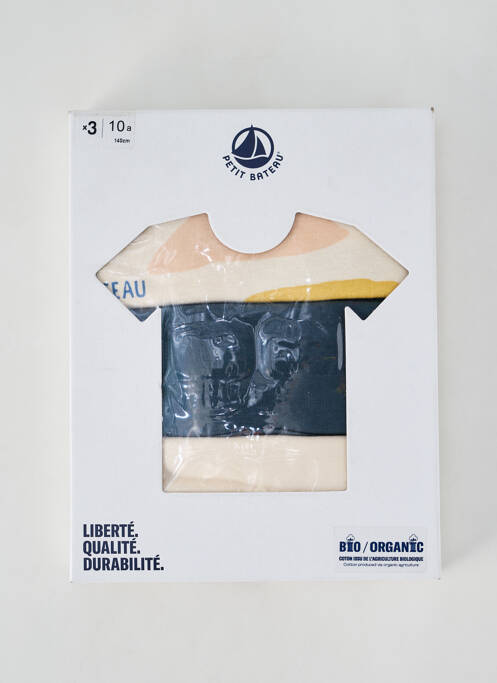 Tricou alb PETIT BATEAU băiat