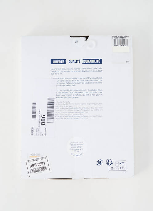 Tricou alb PETIT BATEAU băiat