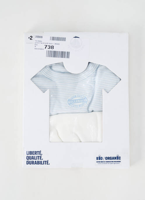 Tricou alb PETIT BATEAU băiat