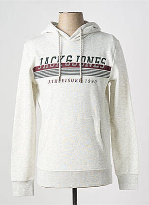 Hanorac cu glugă guler rotund alb JACK & JONES bărbat