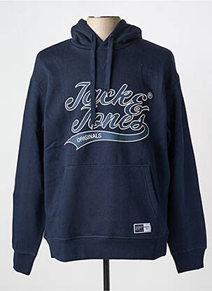 Hanorac cu glugă guler rotund albastru JACK & JONES bărbat