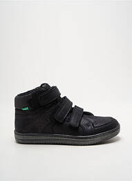 Adidași închidere cu șireturi vârf rotund negru KICKERS fată