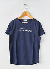 Tricou guler rotund albastru TOMMY HILFIGER fille
