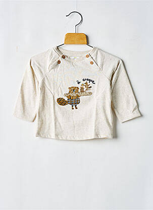 Tricou guler rotund alb TAPE À L'OEIL băiat