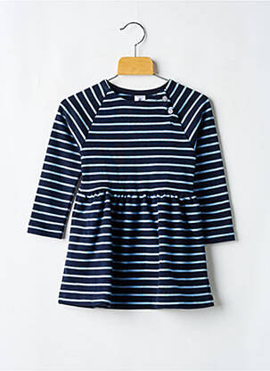Rochie midi guler rotund albastru PETIT BATEAU fată