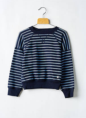 Hanorac guler rotund albastru PETIT BATEAU fată
