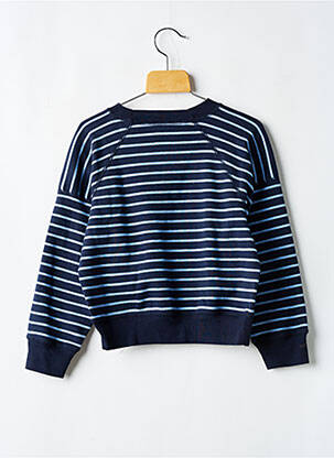 Hanorac guler rotund albastru PETIT BATEAU fată