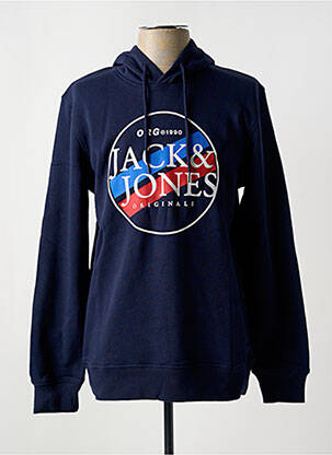Hanorac cu glugă guler rotund albastru JACK & JONES bărbat