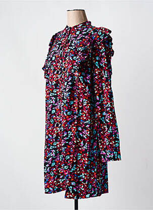 Rochie scurtă guler rotund roz PIECES femeie