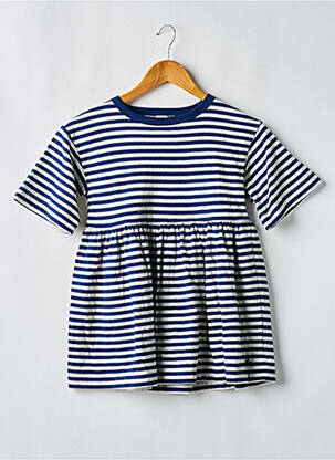 Rochie midi guler rotund albastru PETIT BATEAU fată