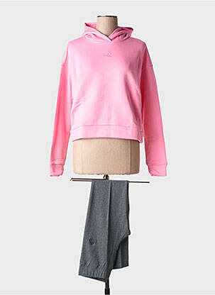 Set sportiv guler rotund roz ADIDAS fată