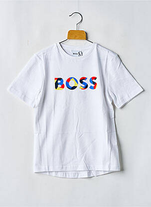 Tricou guler rotund alb HUGO BOSS băiat
