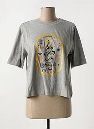 Tricou guler rotund gri STELLA FOREST femme