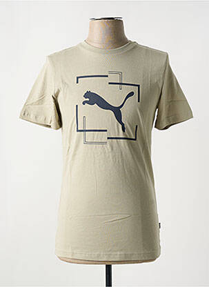 Tricou guler rotund verde PUMA bărbat
