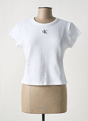 Tricou guler rotund alb CALVIN KLEIN femeie