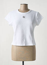 Tricou guler rotund alb CALVIN KLEIN femme