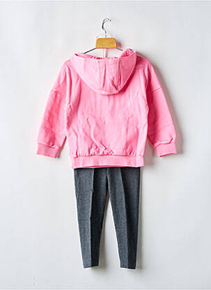 Set sportiv guler rotund roz ADIDAS fată