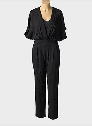 Salopetă-pantalon guler în v negru SEE U SOON femeie