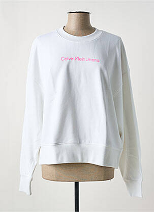 Hanorac guler rotund alb CALVIN KLEIN femeie