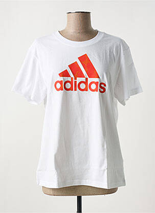 Tricou guler rotund alb ADIDAS femeie