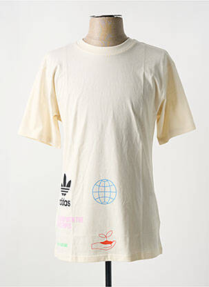 Tricou guler rotund alb ADIDAS bărbat