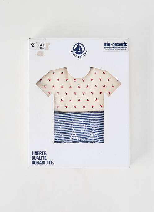 Tricou alb PETIT BATEAU fată