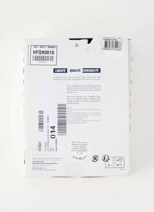 Body alb PETIT BATEAU fată