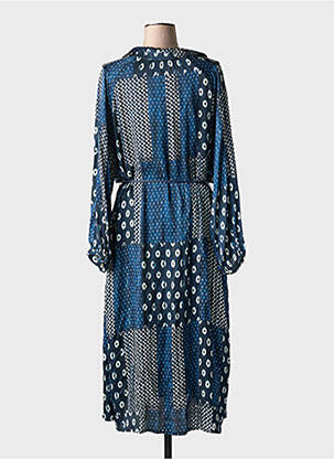 Rochie lungă guler în v albastru LA PETITE FRANCAISE femeie