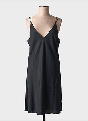 Rochie midi guler în v negru CALVIN KLEIN femeie