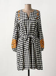 Rochie scurtă guler în v negru STELLA FOREST femme