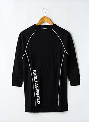 Rochie scurtă guler rotund negru KARL LAGERFELD fată